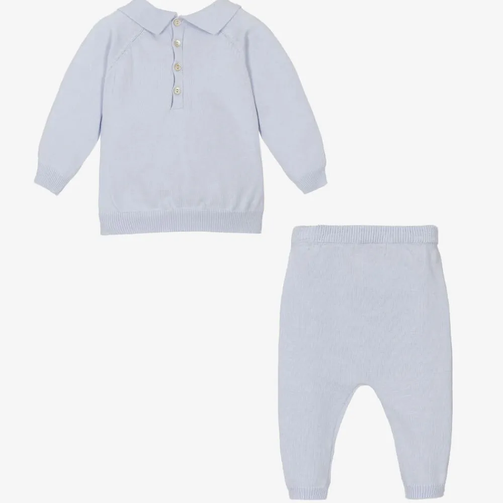 Caramelo Kids Outfit Sets*Blue Knit Top & Trousers Set