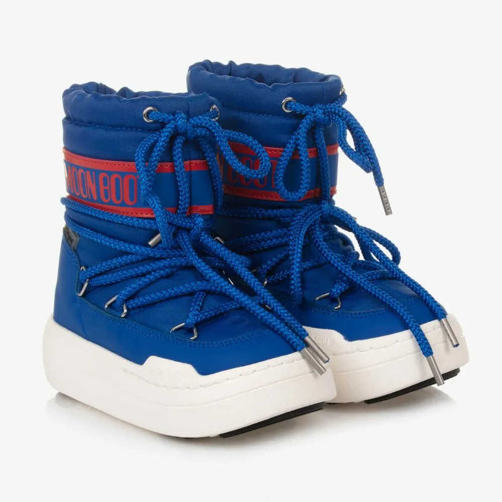 Moon Boot Boots*Blue Lace-Up Boots