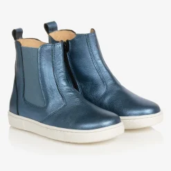 Joyday Boots|Boots*Blue Leather Ankle Boots