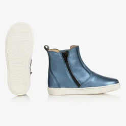 Joyday Boots|Boots*Blue Leather Ankle Boots