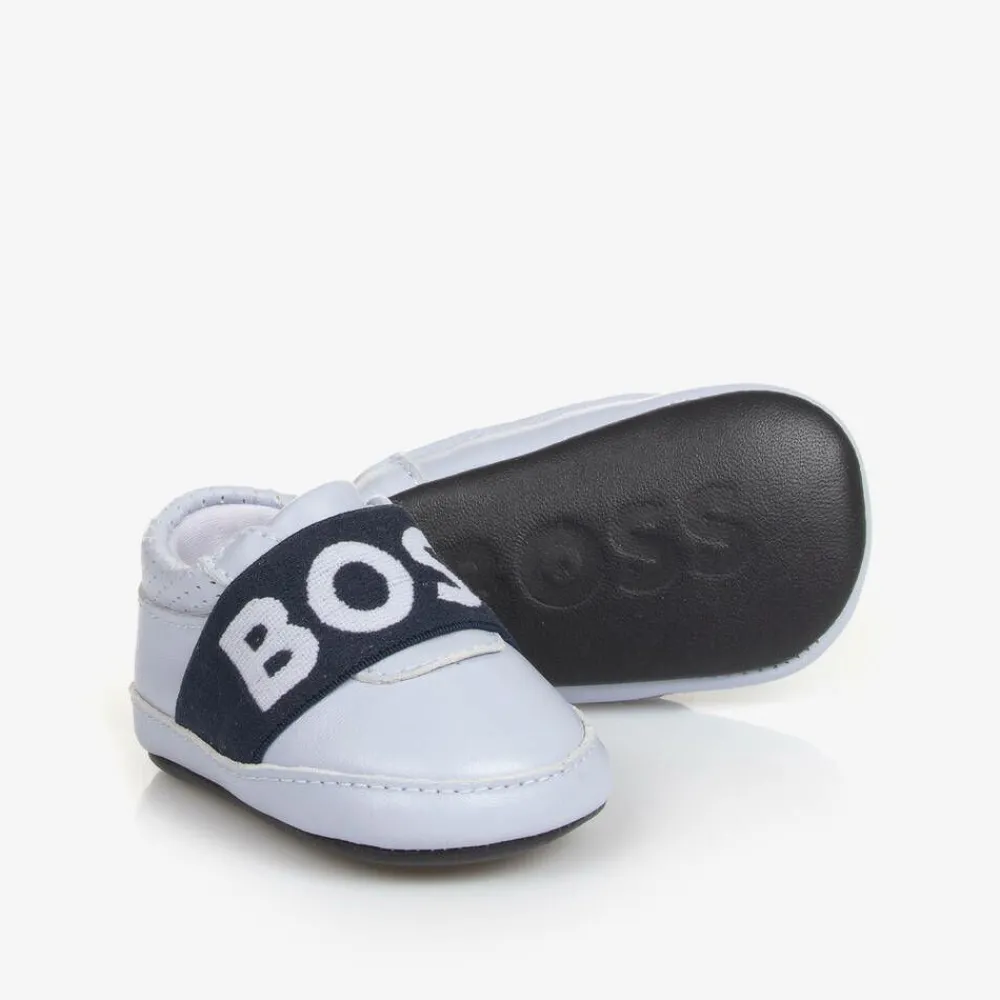 BOSS Pre Walkers|Pre Walkers*Blue Leather Baby Pre-Walker Shoes