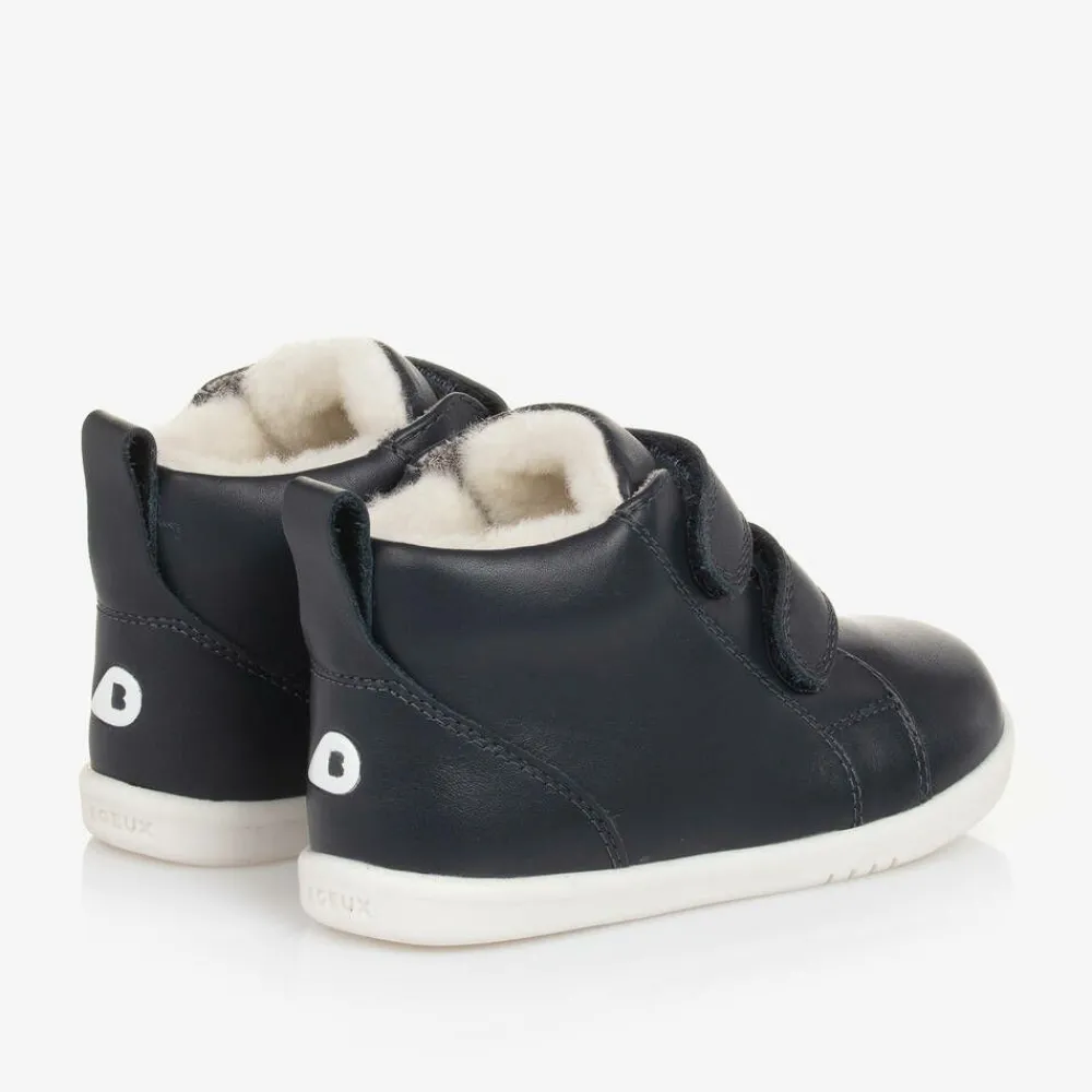 Bobux IWalk Trainers|Trainers*Blue Leather High-Top Trainers