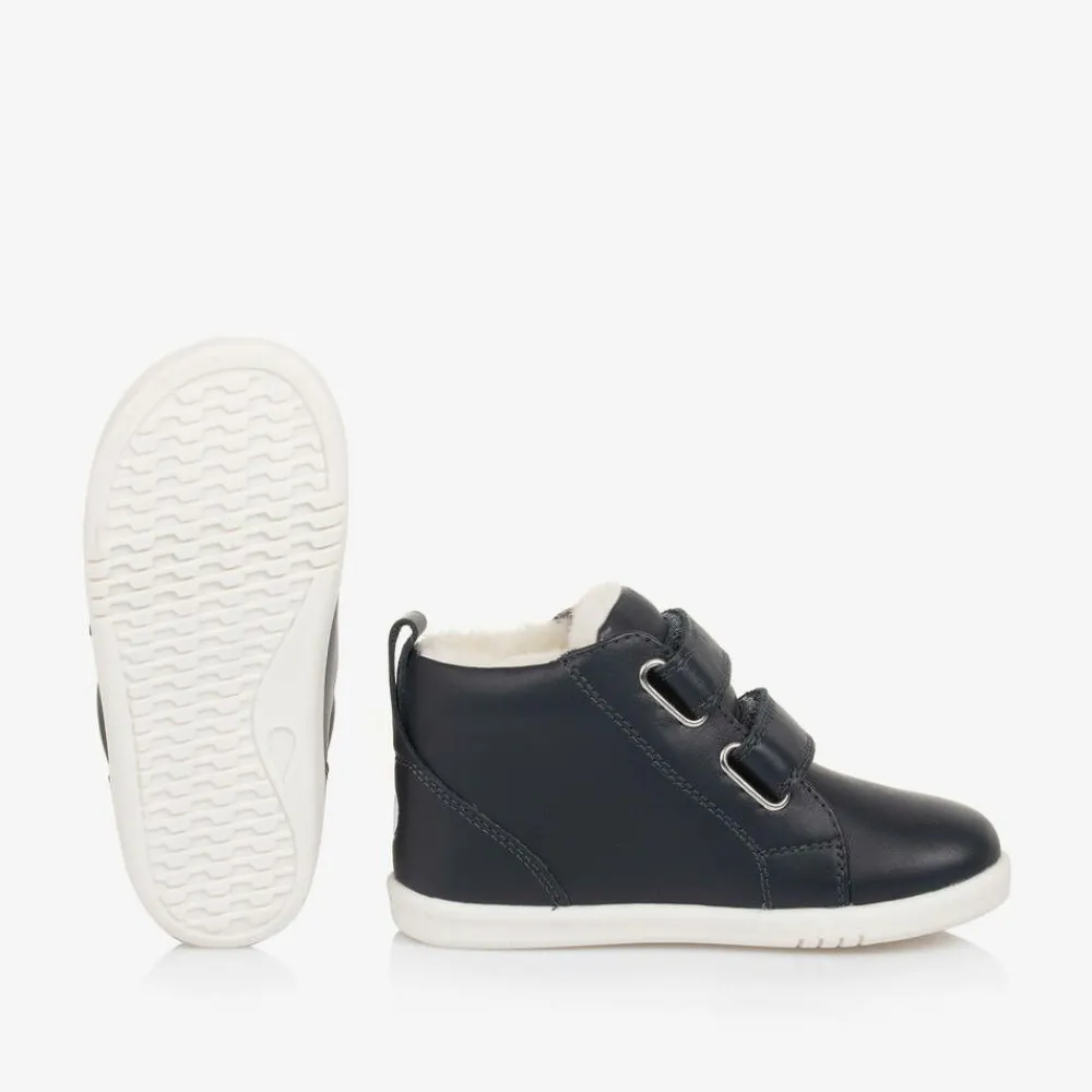 Bobux IWalk Trainers|Trainers*Blue Leather High-Top Trainers