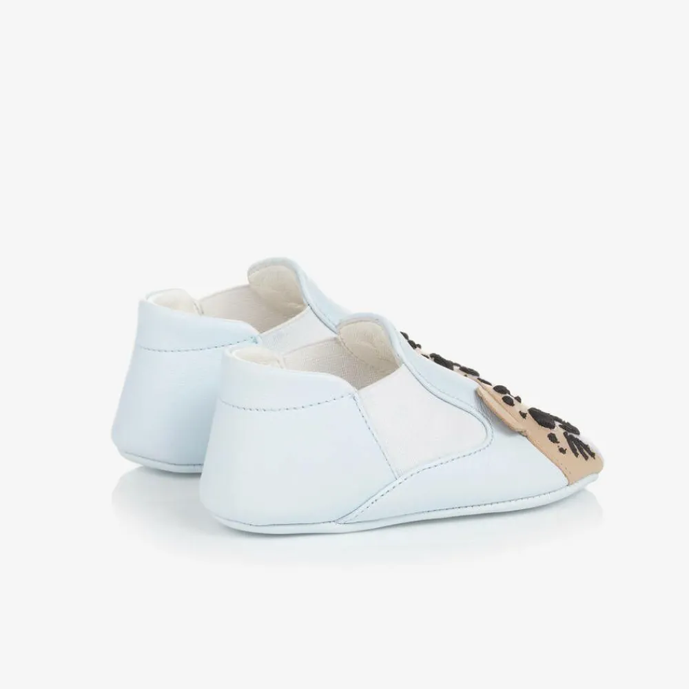 Dolce amp; Gabbana Pre Walkers|Pre Walkers*Blue Leather Leopard Pre-Walkers