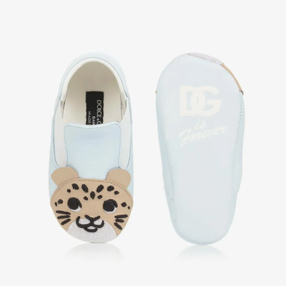 Dolce amp; Gabbana Pre Walkers|Pre Walkers*Blue Leather Leopard Pre-Walkers