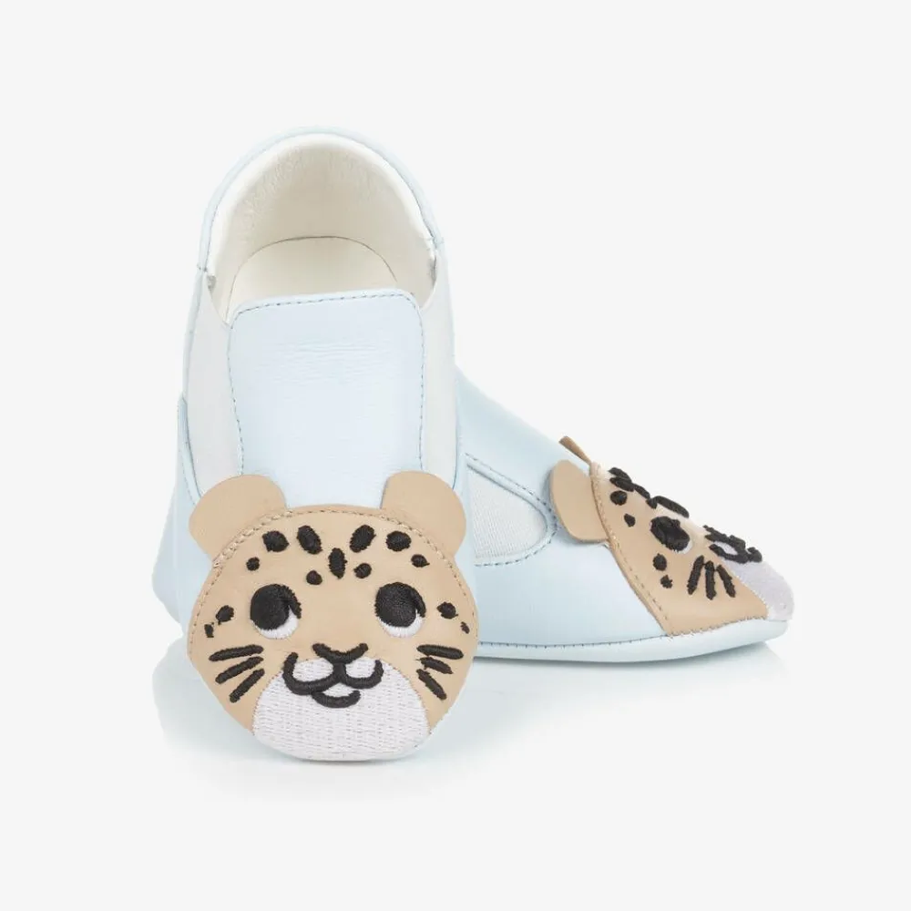 Dolce amp; Gabbana Pre Walkers|Pre Walkers*Blue Leather Leopard Pre-Walkers