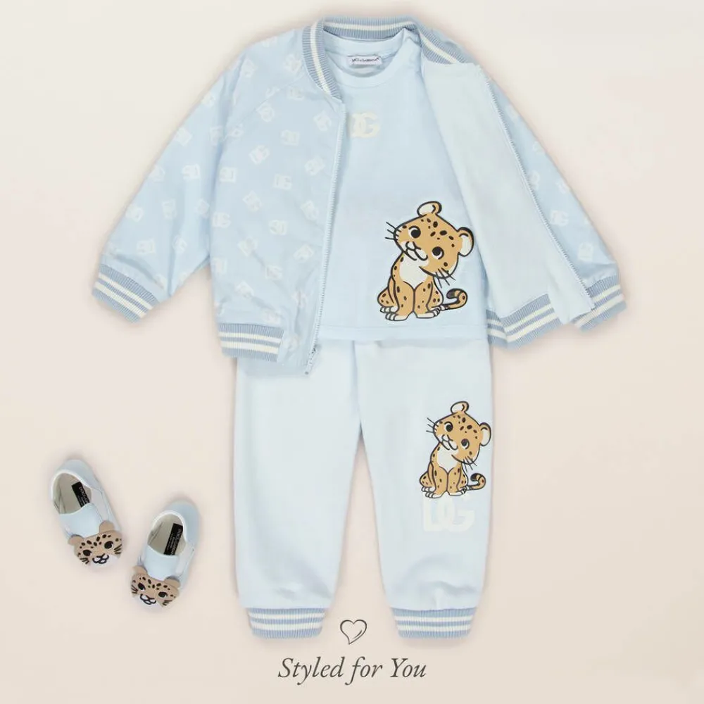 Dolce amp; Gabbana Pre Walkers|Pre Walkers*Blue Leather Leopard Pre-Walkers