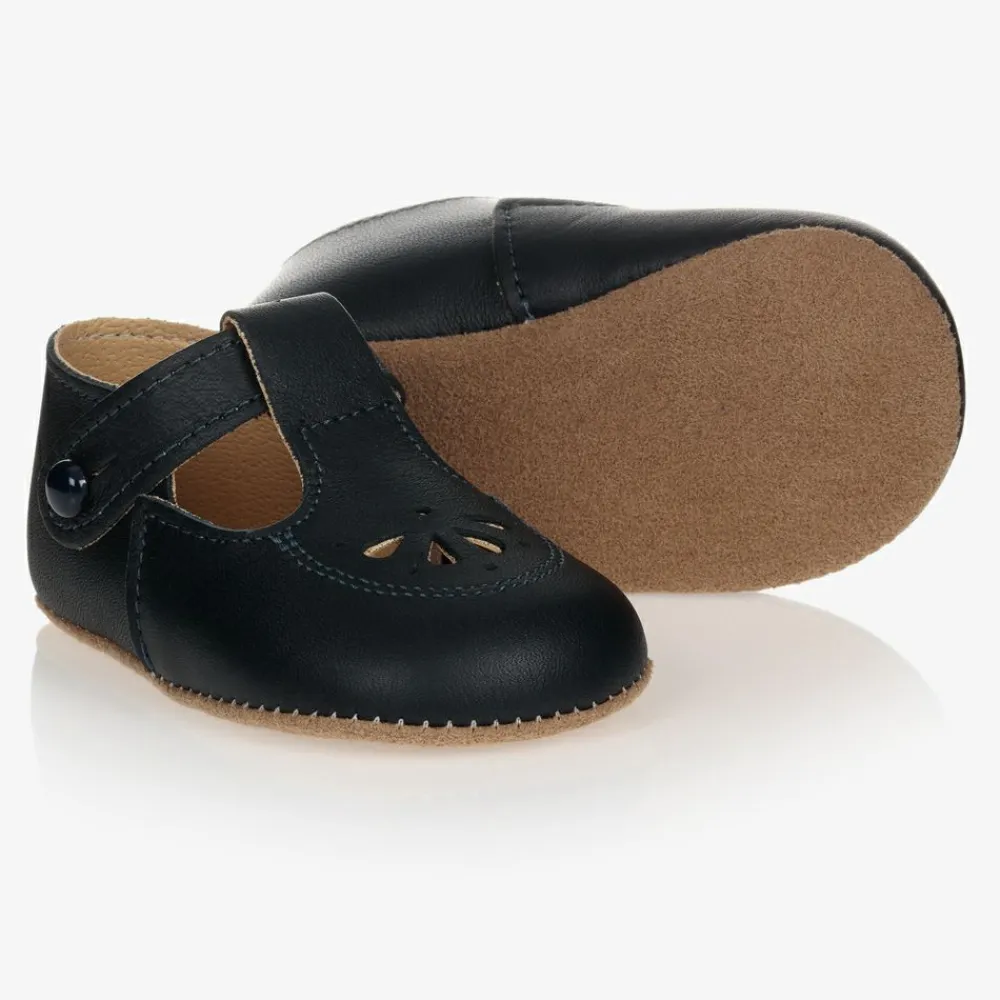 Early Days Traditional Shoes*Blue Leather Pre-Walker Shoes
