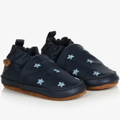EN FANT Slippers|Slippers*Blue Leather Stars Slippers