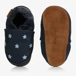 EN FANT Slippers|Slippers*Blue Leather Stars Slippers