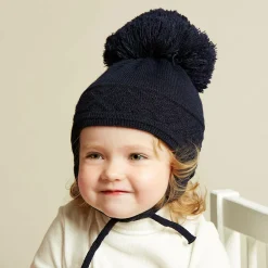 Sätila of Sweden Hats*Blue Malva Knitted Giant Pom-Pom Beanie