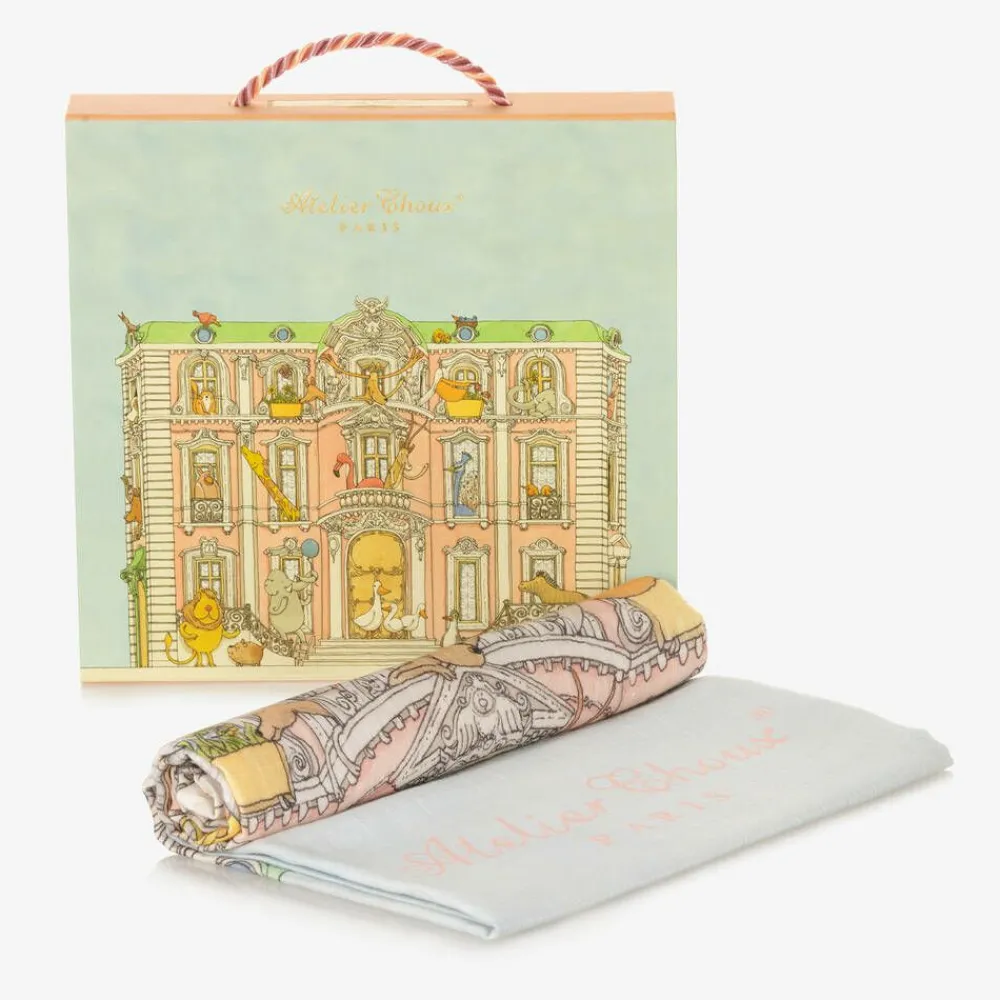 Atelier Choux Paris Gifts|Sleeping Accessories*Blue Mansion Swaddle (97cm)
