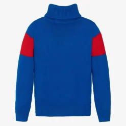 Perfect Moment Tops*Blue Merino Wool Roll Neck Sweater