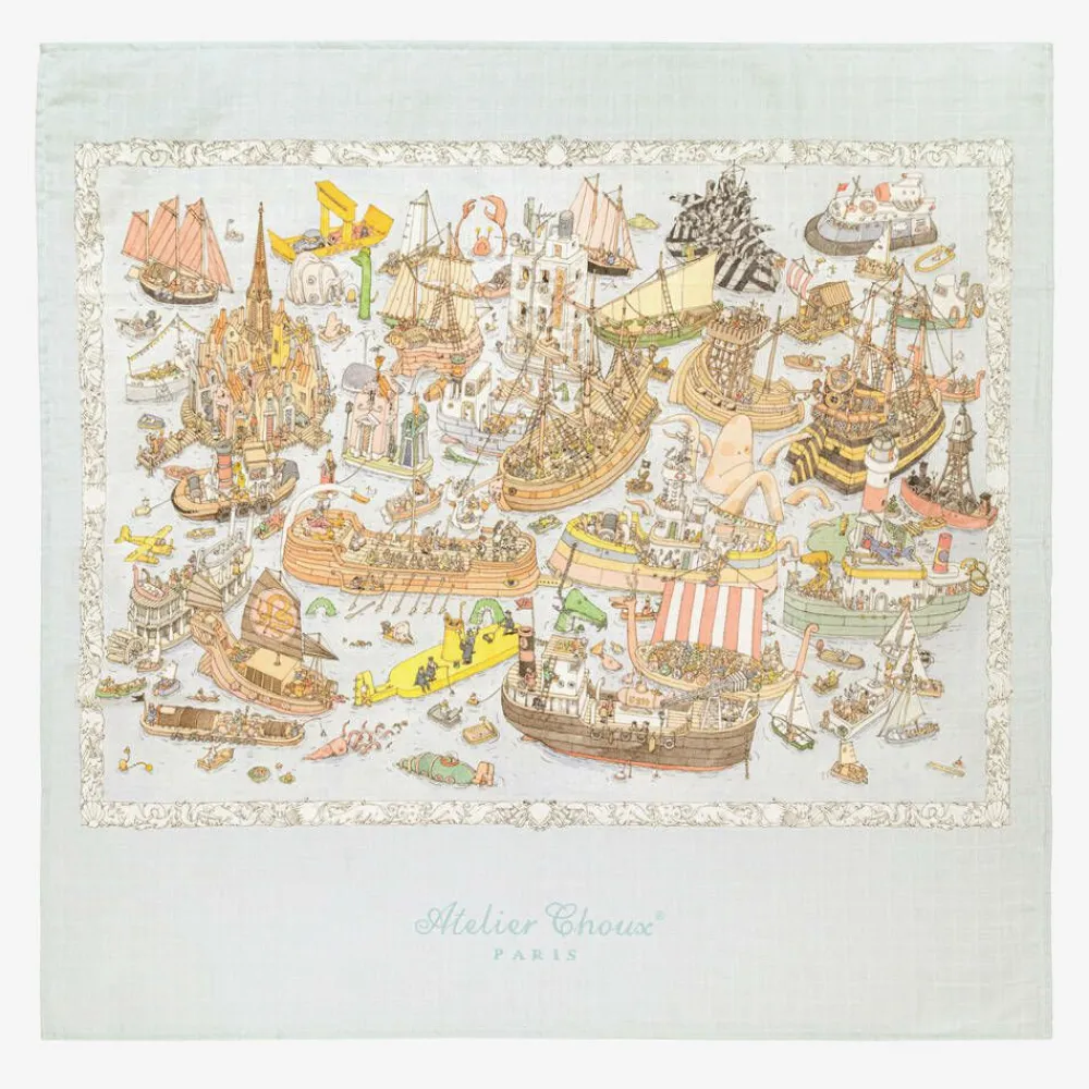 Atelier Choux Paris Gifts|Sleeping Accessories*Blue Ocean Academy Swaddle (97cm)