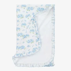 Kissy Kissy Blankets & Shawls*Blue Pima Cotton Heavenly Hydrangeas Blanket (73cm)
