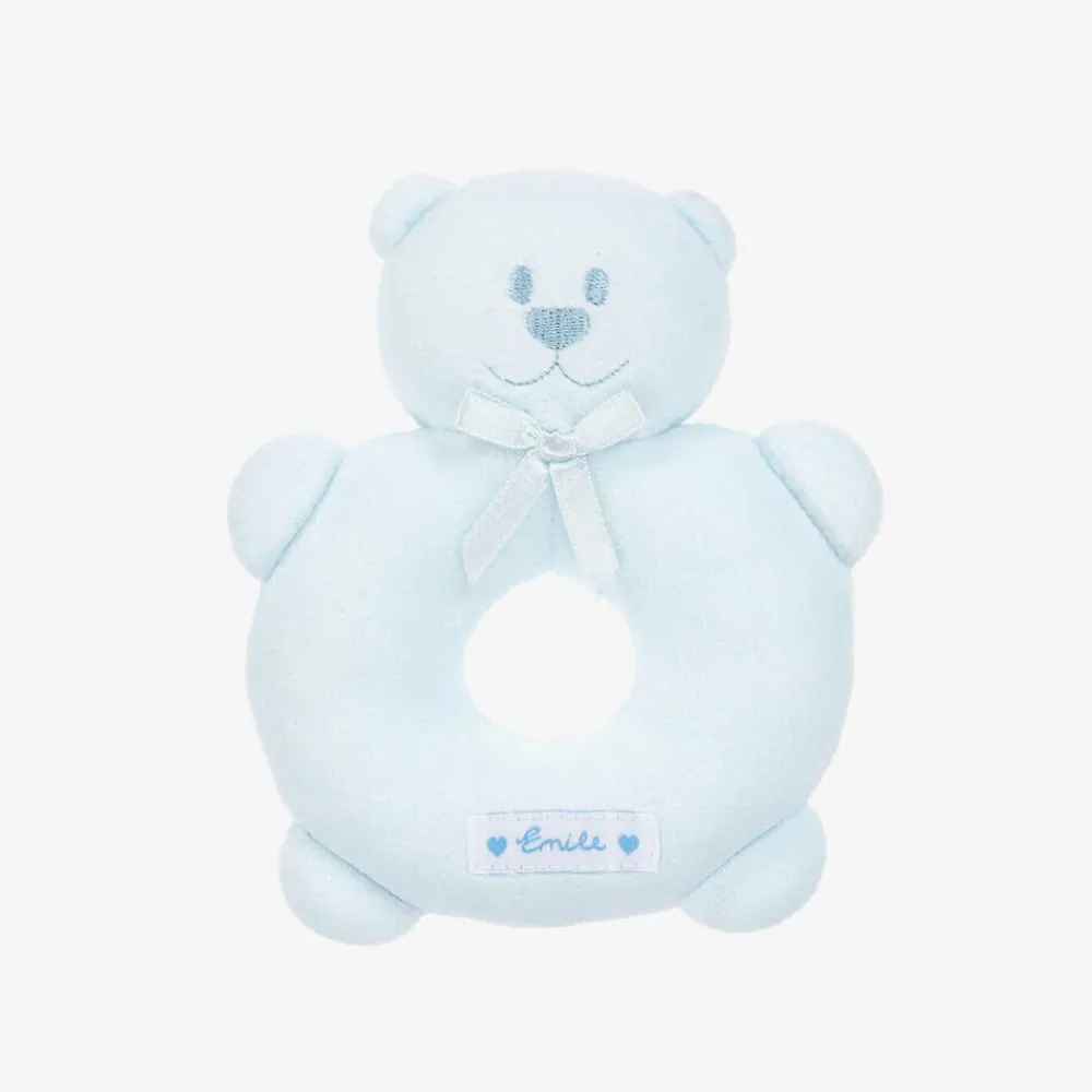 Emile et Rose Toys|Sleeping Accessories*Blue Plush Bear Rattle Toy (14cm)