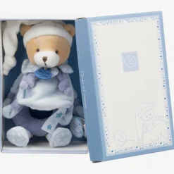 Doudou et Compagnie Toys*Blue Plush Teddy Rattle (21cm)