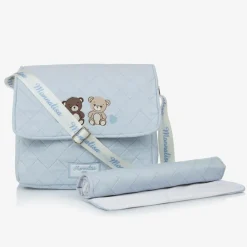 Monnalisa Bags*Blue Quilted Cotton Changing Bag (33cm)