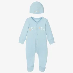 Guess Gifts|Babysuits*Blue Ribbed Cotton Babygrow Set