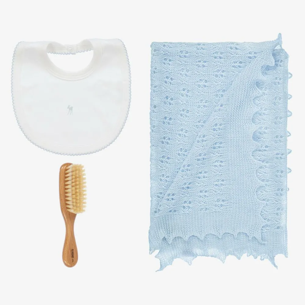 G.H.Hurt amp; Son Gifts*Blue Shawl & Bib Baby Gift Set