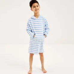 Mitty James Swimwear*Blue Stripe Cotton Towelling Robe
