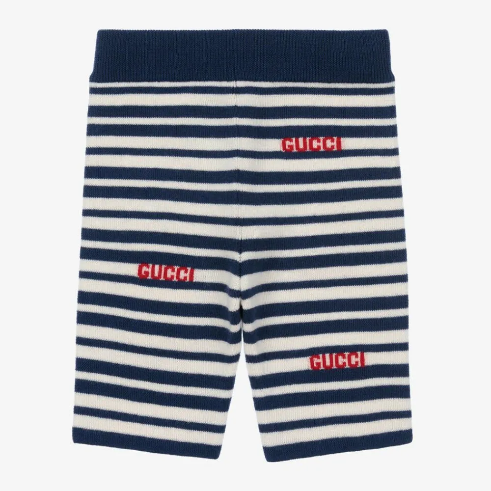 Gucci Shorts|Shorts*Blue Stripe Knitted Wool Baby Shorts