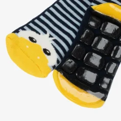 Country Kids Socks|Socks*Blue Striped Duck Slipper Socks
