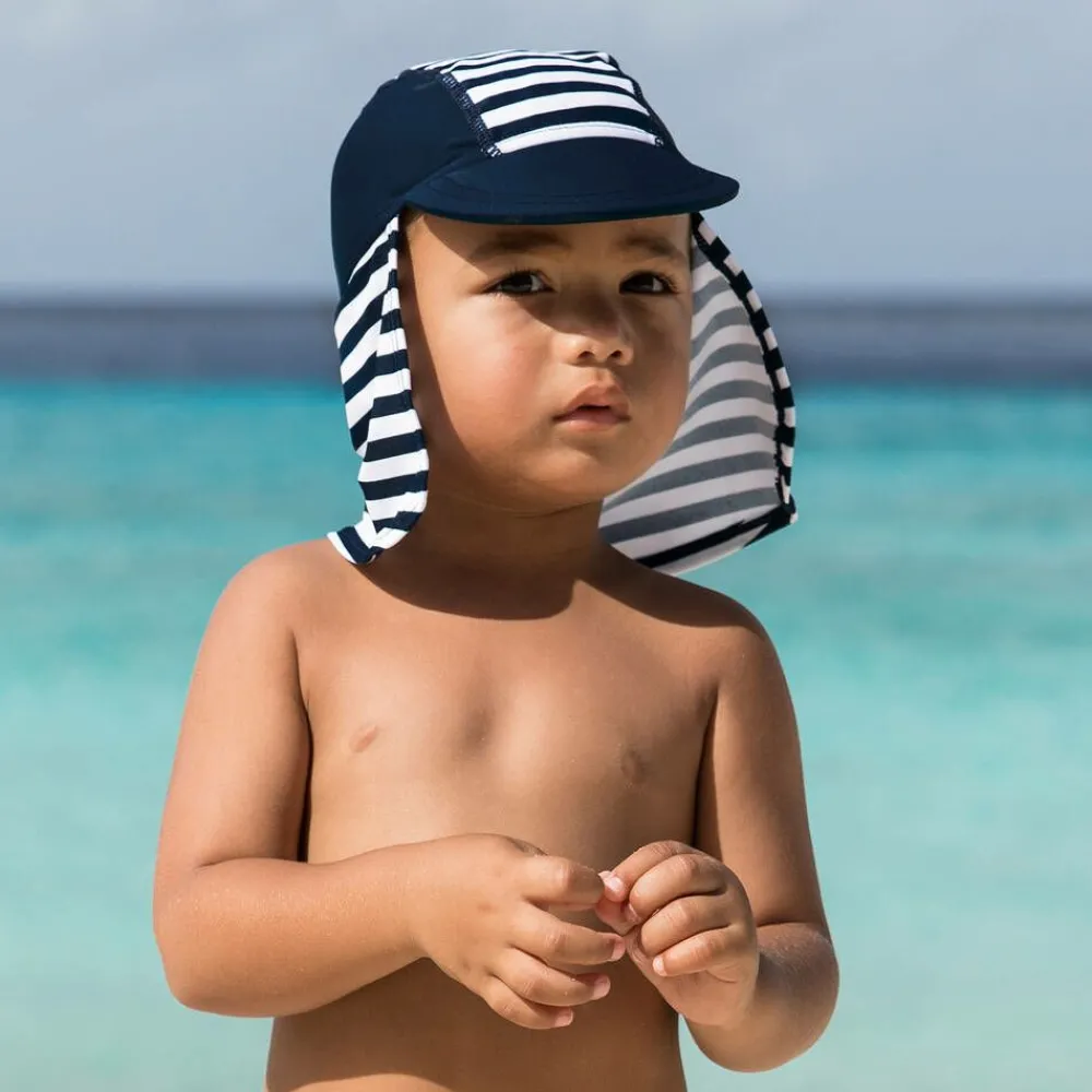 Playshoes Swimwear|Swimwear*Blue Striped Swim Hat (UPF 50+)