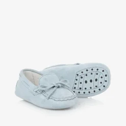 Tods Pre Walkers|Pre Walkers*Blue Suede Leather Pre-Walker Moccasins