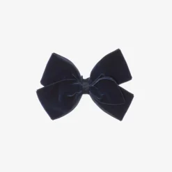 Bowtique London Hair Accessories*Blue Velvet Bow Hair Clip (11cm) Navy