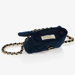 Milledeux Bags*Blue Velvet Quilted Bag (13cm)