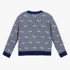 Gucci Tops|Tops*Blue Wool GG Baby Cardigan