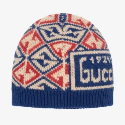 Gucci Hats*Blue Wool GG Logo Baby Hat