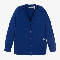Burberry Tops*Blue Wool Knit EKD Cardigan
