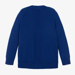 Burberry Tops*Blue Wool Knit EKD Cardigan