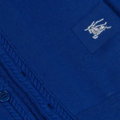 Burberry Tops*Blue Wool Knit EKD Cardigan