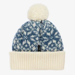 Moncler Enfant Hats|Hats*Blue Wool Pom-Pom Beanie Hat