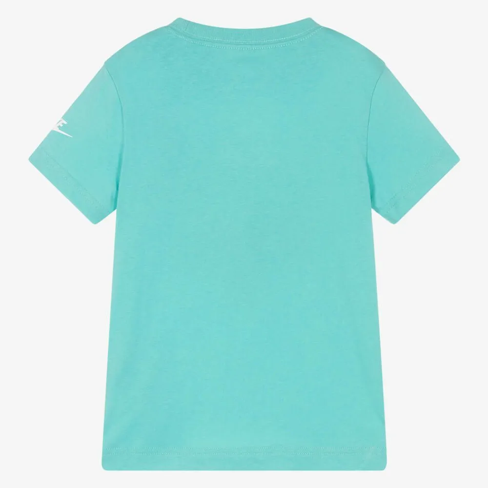 Nike Tops*Boys Aqua Green Cotton T-Shirt