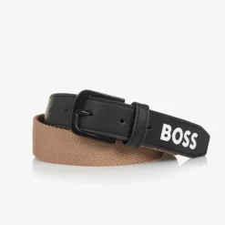 BOSS Clothing Accessories*Boys Beige & Black Woven Belt