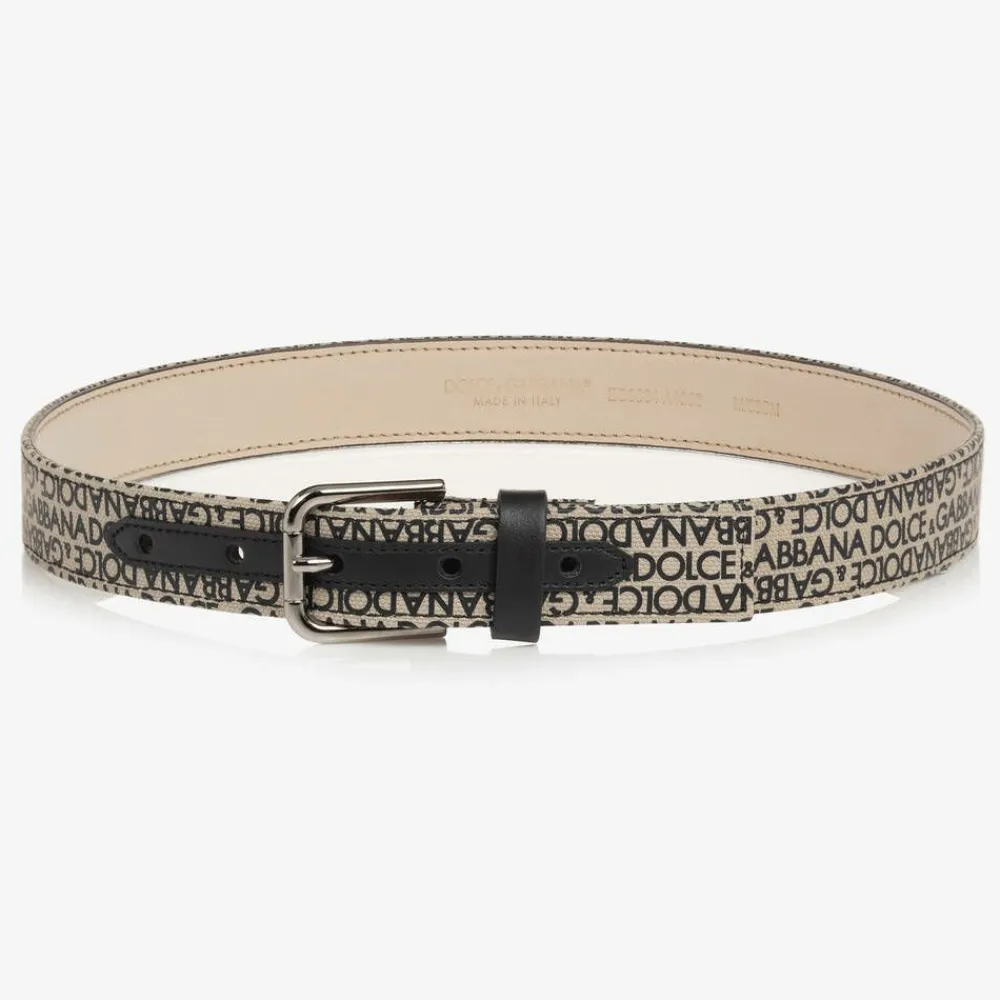 Dolce amp; Gabbana Clothing Accessories*Boys Beige Canvas Belt