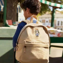 Ralph Lauren Bags*Boys Beige Canvas Polo Bear Backpack (37cm)