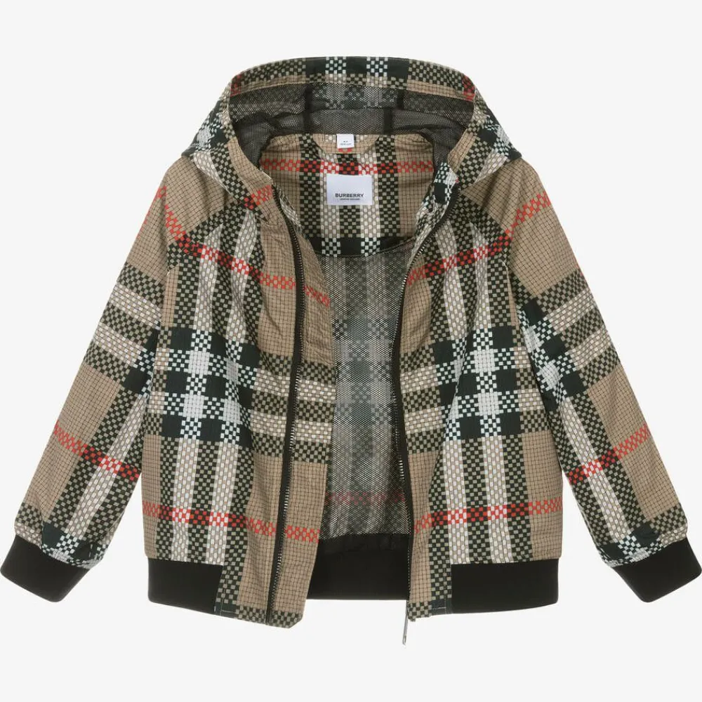 Burberry Coats & Jackets*Boys Beige Check Jacket