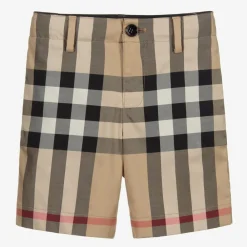 Burberry Shorts*Boys Beige Check Shorts