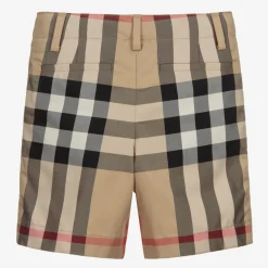 Burberry Shorts*Boys Beige Check Shorts