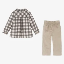 Babidu Outfit Sets*Boys Beige Corduroy Trouser Set