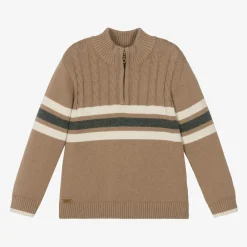 iDO Baby Tops*Boys Beige Cotton & Wool Sweater