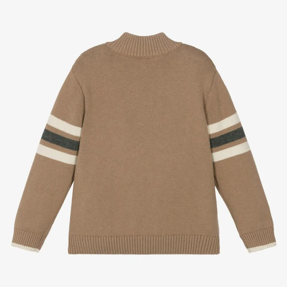 iDO Baby Tops*Boys Beige Cotton & Wool Sweater