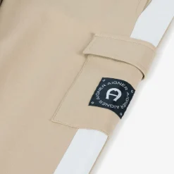 AIGNER Trousers*Boys Beige Cotton Cargo Joggers