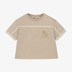 Emporio Armani Tops*Boys Beige Cotton Crest T-Shirt