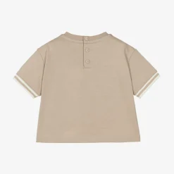 Emporio Armani Tops*Boys Beige Cotton Crest T-Shirt